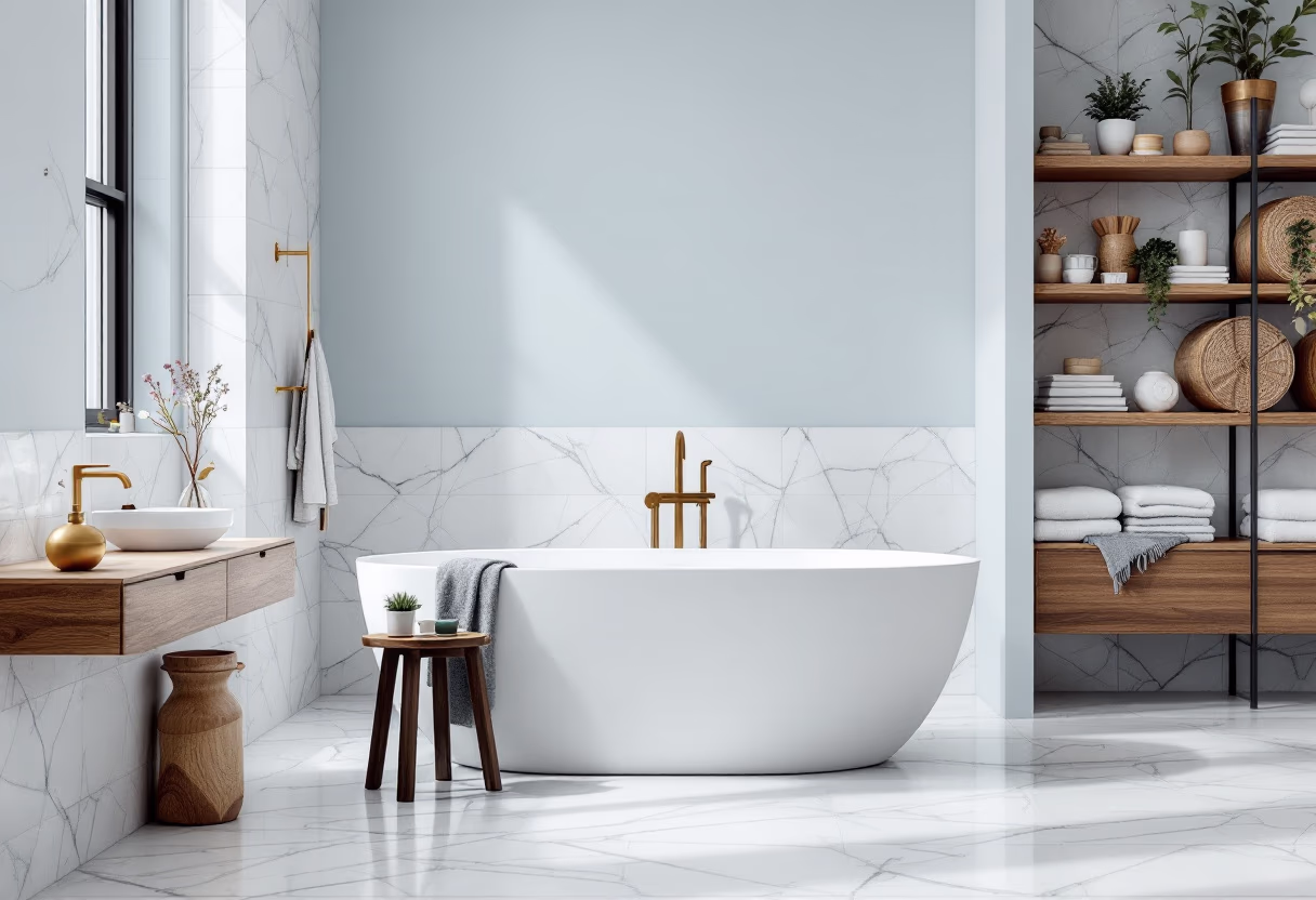 Modern bathroom installation in Ellesmere Port by Whitby Joinery